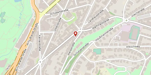 Karte der Umgebung von Werastraße 83, 70190 Stuttgart
