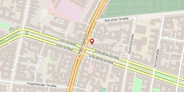 Karte der Umgebung von Gneisenaustraße 115, 10961 Berlin