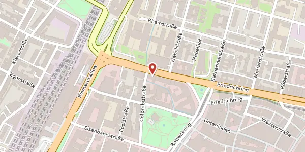 Karte der Umgebung von Friedrichstraße 50, 79098 Freiburg im Breisgau