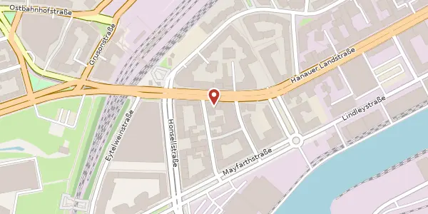 Karte der Umgebung von Hanauer Landstr. 114, 60314 Frankfurt