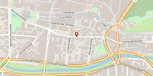 Karte der Umgebung von Wallstraße 4, 79098 Freiburg im Breisgau