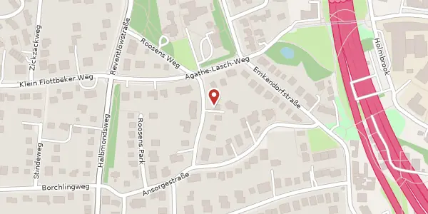 Karte der Umgebung von Roosens Weg 22 a, 22605 Hamburg