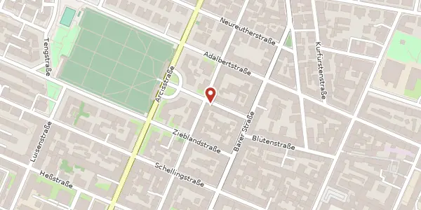 Karte der Umgebung von Schnorrstr. 7, 80799 München