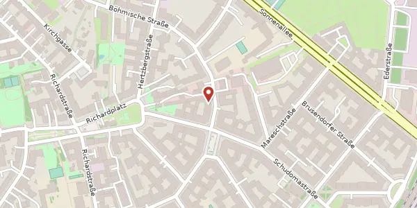 Karte der Umgebung von Boehmische Straße 42, 12055 Berlin