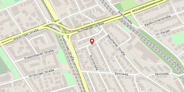 Karte der Umgebung von Saarstraße 18, 70374 Stuttgart
