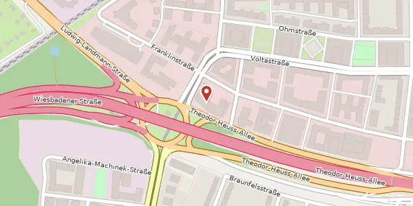 Karte der Umgebung von Theodor-Heuss-Allee 112, 60486 Frankfurt
