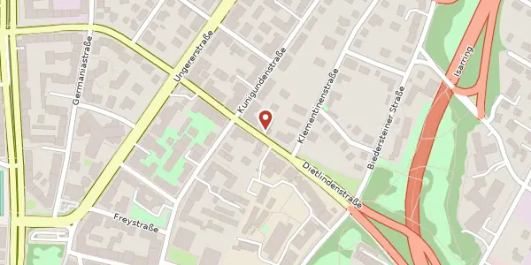Karte der Umgebung von Dietlindenstr. 13, 80802 München