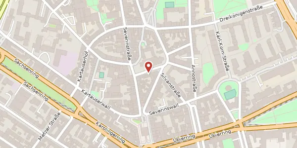 Karte der Umgebung von Severinskirchplatz 8, 50678 Köln