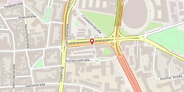 Karte der Umgebung von Deutz-Kalker-Straße 16, 50679 Köln