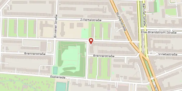 Karte der Umgebung von Toblacher Straße 42, 13187 Berlin