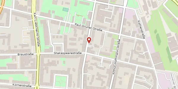 Karte der Umgebung von Bernhard-Göring-Straße 47, 04107 Leipzig