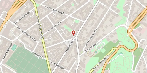 Karte der Umgebung von Olgastraße 120, 70180 Stuttgart