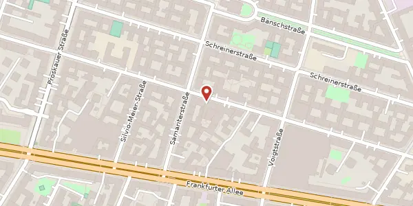 Karte der Umgebung von Rigaer Straße 36, 10247 Berlin