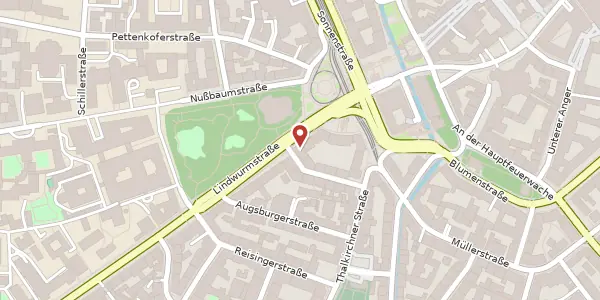 Karte der Umgebung von Lindwurmstr. 5, 80337 München