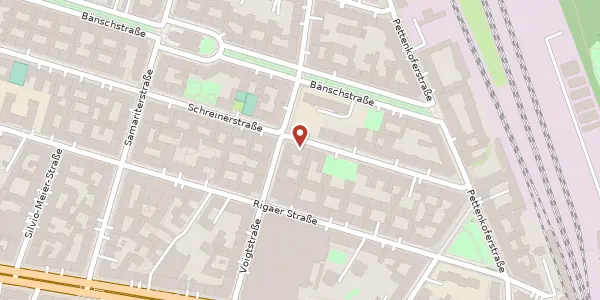 Karte der Umgebung von Schreinerstraße 23, 10247 Berlin
