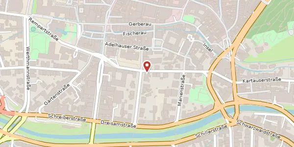 Karte der Umgebung von Wallstraße 2, 79098 Freiburg im Breisgau