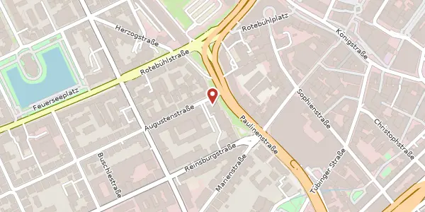 Karte der Umgebung von Augustenstraße 1, 70178 Stuttgart