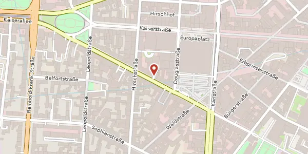 Karte der Umgebung von Amalienstraße 24, 76133 Karlsruhe