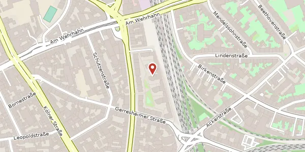 Karte der Umgebung von Worringer Str. 20, 40211 Düsseldorf