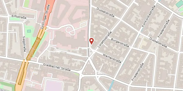 Karte der Umgebung von Neusser Str. 82, 40219 Düsseldorf