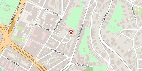 Karte der Umgebung von Gaisburgstraße 29, 70182 Stuttgart