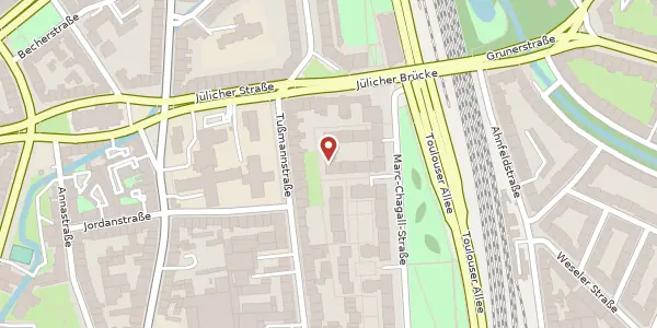Karte der Umgebung von Marc-Chagall-Str. 182, 40477 Düsseldorf