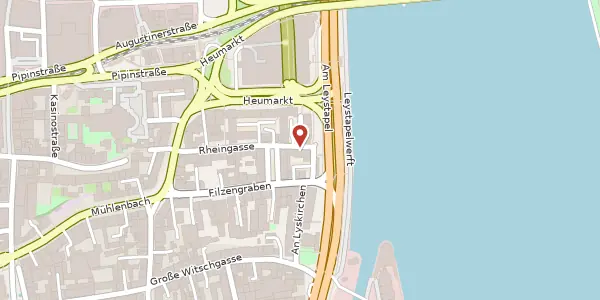 Karte der Umgebung von Rheingasse 34, 50676 Köln