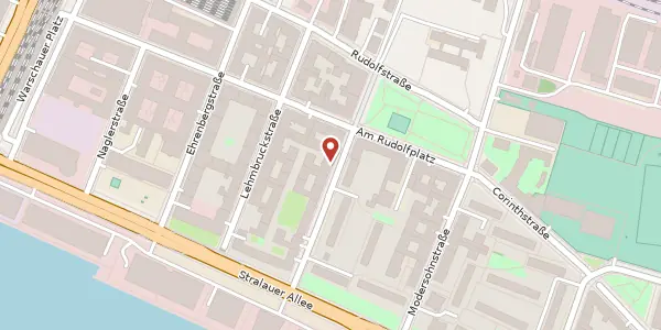 Karte der Umgebung von Danneckerstraße 12, 10245 Berlin