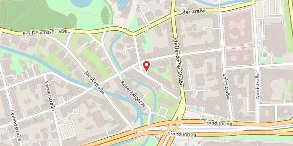 Karte der Umgebung von Lortzingstraße 12, 04105 Leipzig