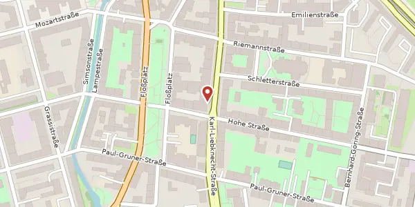 Karte der Umgebung von Karl-Liebknecht-Straße 14, 04107 Leipzig