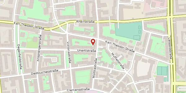 Karte der Umgebung von Unertlstr. 2, 80803 München