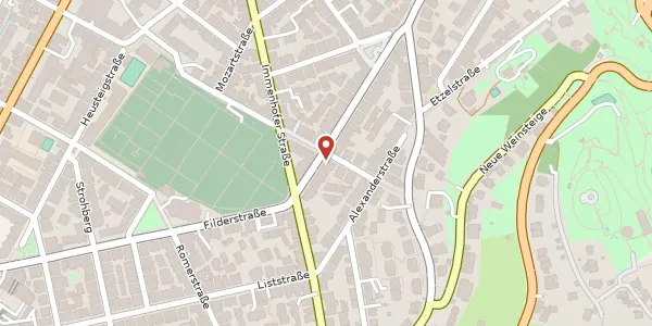 Karte der Umgebung von Olgastraße 137, 70180 Stuttgart