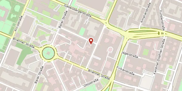 Karte der Umgebung von Türkenstr. 7, 80333 München