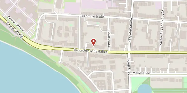 Karte der Umgebung von Benrather Schloßallee 29-33, 40597 Düsseldorf