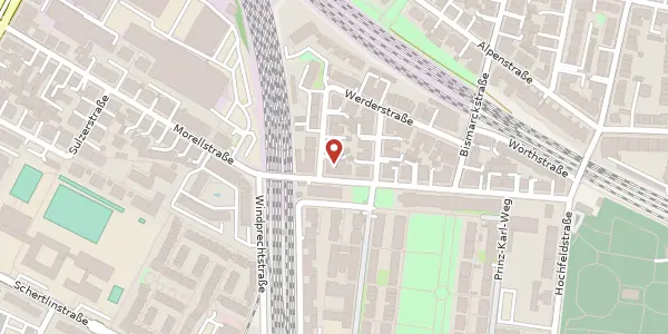 Karte der Umgebung von Werderstr. 25, 86159 Augsburg