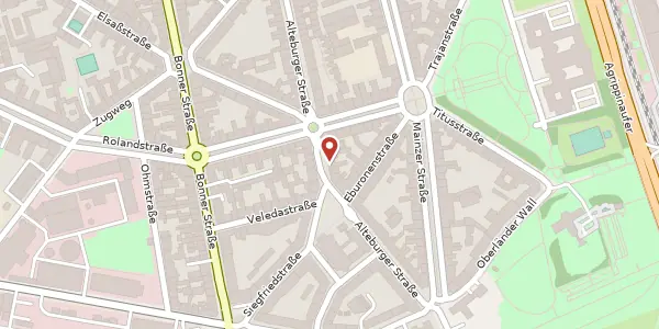 Karte der Umgebung von Alteburger Straße 83, 50678 Köln