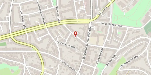 Karte der Umgebung von Pflasteräckerstraße 16, 70186 Stuttgart