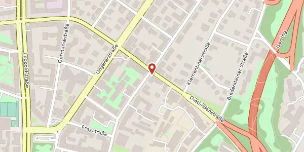 Karte der Umgebung von Kunigundenstr. 28, 80802 München
