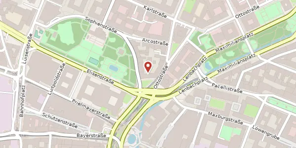 Karte der Umgebung von Lenbachplatz 1, 80333 München