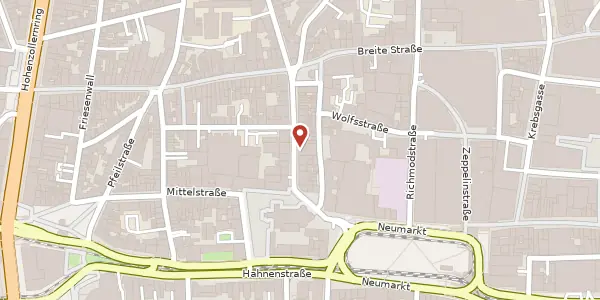 Karte der Umgebung von Apostelnstraße 14 - 18, 50667 Köln