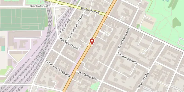 Karte der Umgebung von Königsbrücker Straße 58, 01099 Dresden