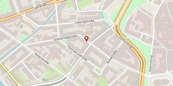 Karte der Umgebung von Gottschedstraße 15, 04109 Leipzig