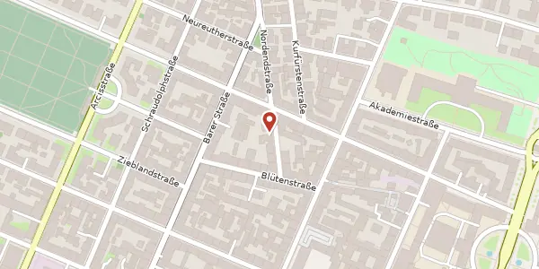 Karte der Umgebung von Nordendstr. 5, 80799 München