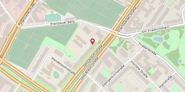 Karte der Umgebung von Otto-Braun-Straße 87, 10405 Berlin