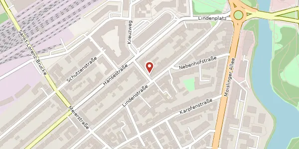 Karte der Umgebung von Kreuzweg 2, 23558 Lübeck