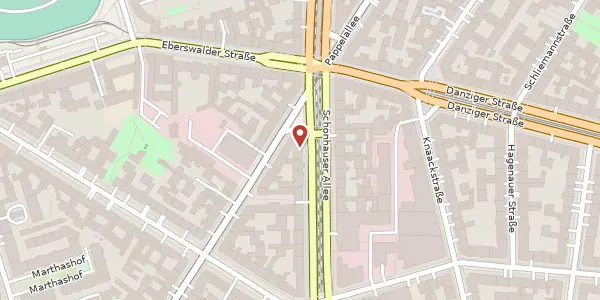 Karte der Umgebung von Schönhauser Allee 146, 10435 Berlin