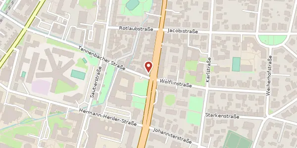 Karte der Umgebung von Habsburgerstraße 114, 79104 Freiburg im Breisgau