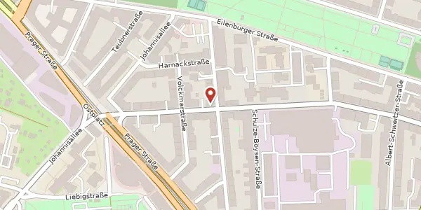 Karte der Umgebung von Oststraße 17, 04317 Leipzig