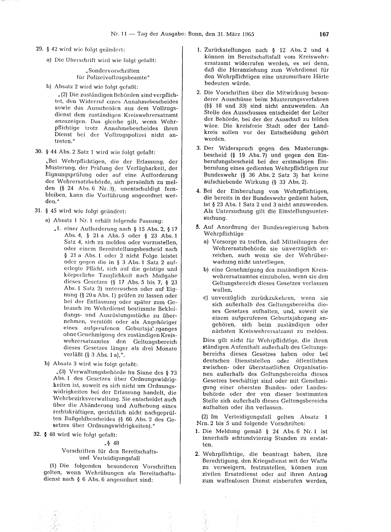 BGBl. 1965, Seite 161 — Originalseite als Abbildung