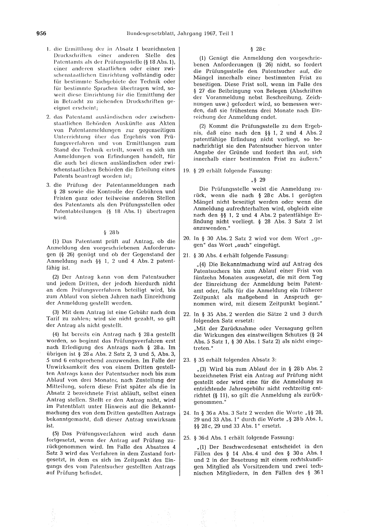 BGBl. 1967, Seite 956 — Originalseite als Abbildung